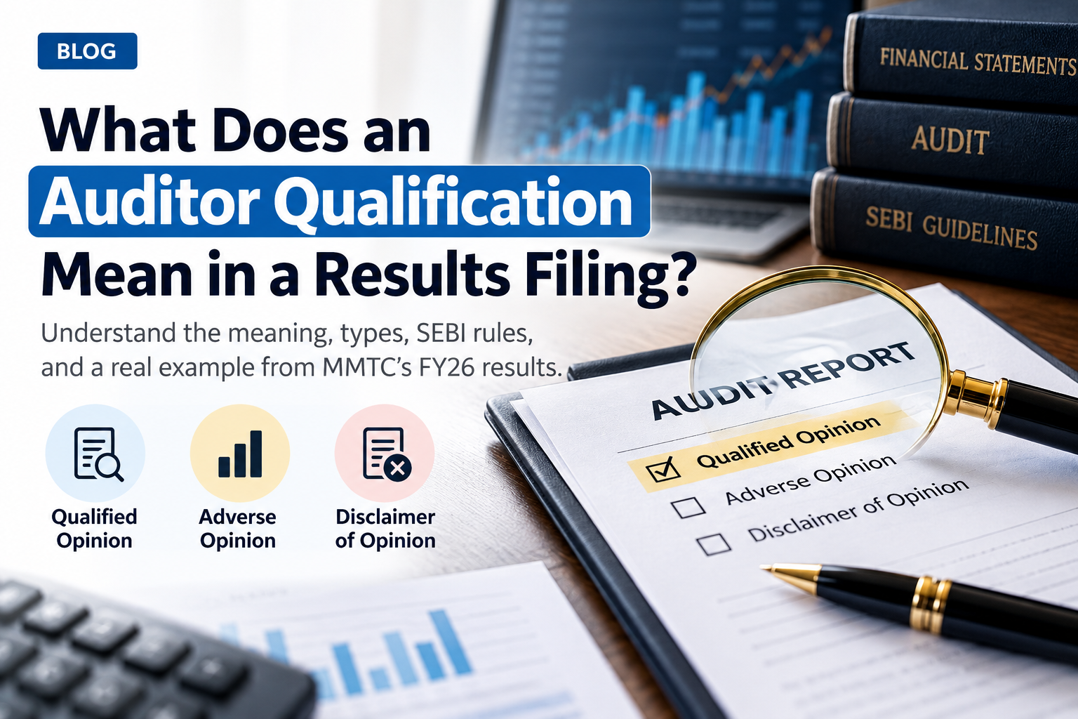 Auditor qualification in a company results filing