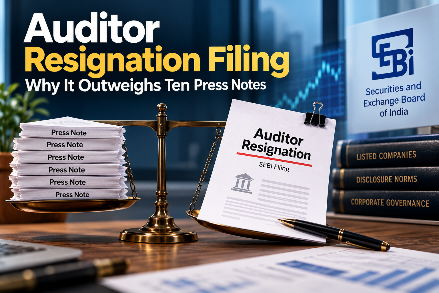 Auditor resignation filing weighed against company press notes