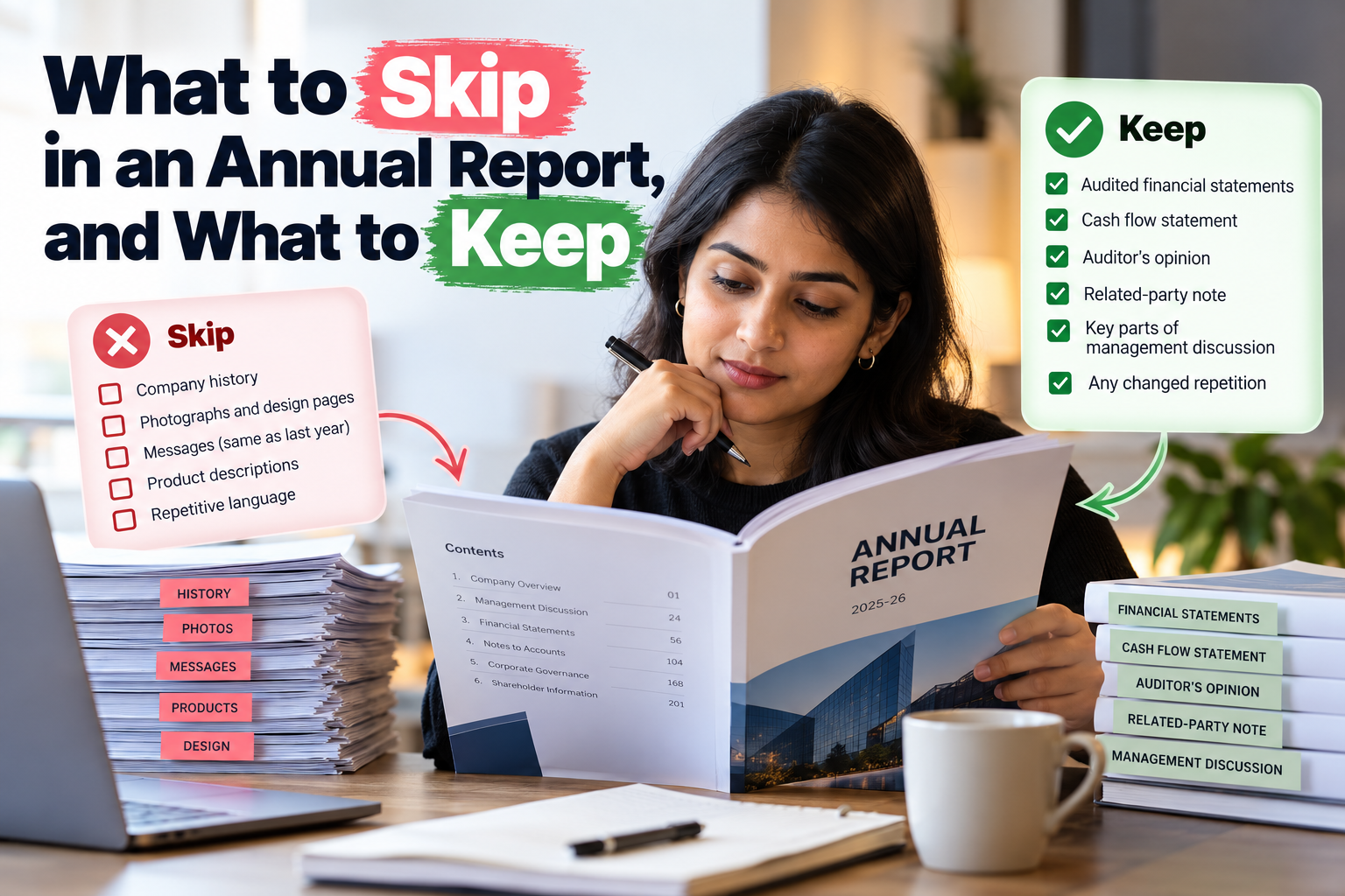 What to skip and what to keep when reading an annual report
